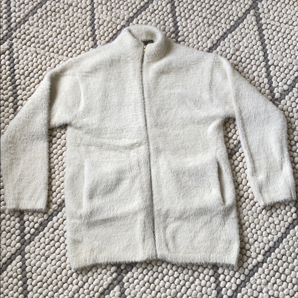 point sur fuzzy cardigan jacket